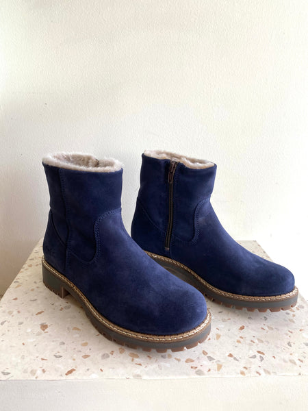 Bos & Co - Waterproof & Warm Ankle Boot in Ocean Suede