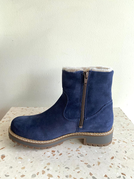 Bos & Co - Waterproof & Warm Ankle Boot in Ocean Suede