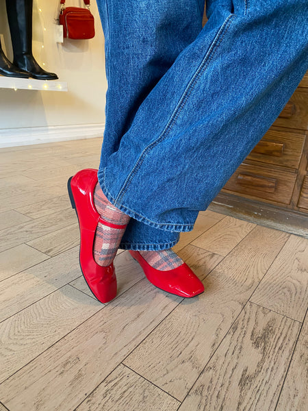 Woden - Mary Jane in Cherry Red Patent Leather