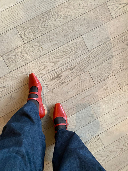 Intentionally Blank - Double Strap Mary Jane in Cherry Leather