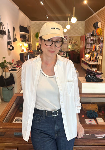 Intentionally Blank - FUN MOM Ball Cap in Cream