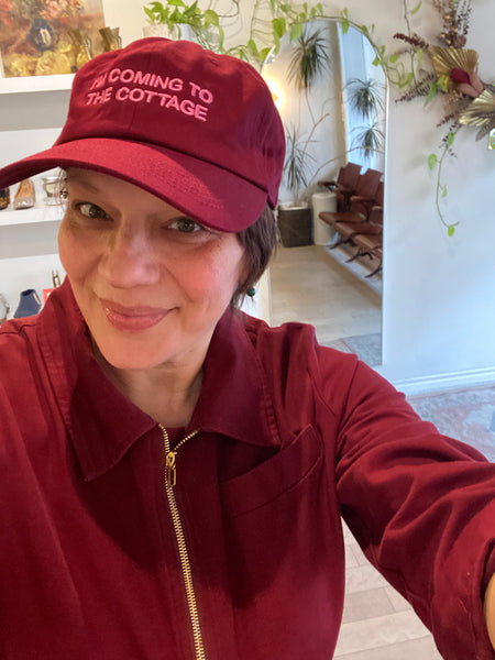 Intentionally Blank x Imelda - I'M COMING TO THE COTTAGE Ball Cap in Burgundy