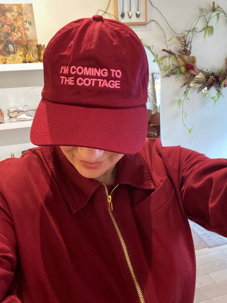 Intentionally Blank x Imelda - I'M COMING TO THE COTTAGE Ball Cap in Burgundy