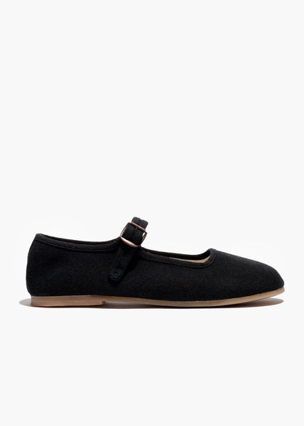 Small Lot - Classic Mary Janes in Black Canvas