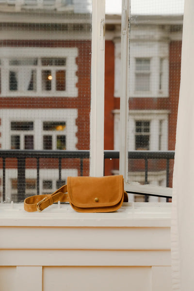 Small Lot - Waxed Canvas Belt Bag in Apricot