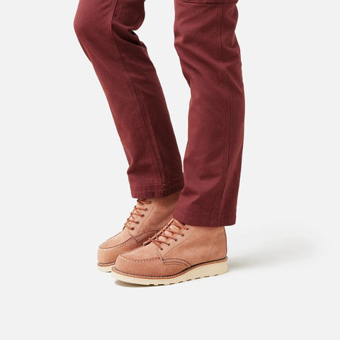 Red Wing - Moc Toe Textured Leather Boot in Dusty Rose