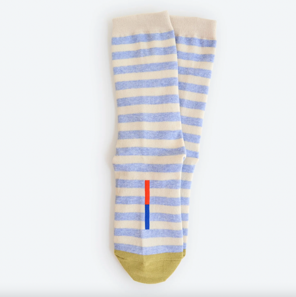 Hooray Sock Co - Light Blue Striped Socks (Small/Medium)