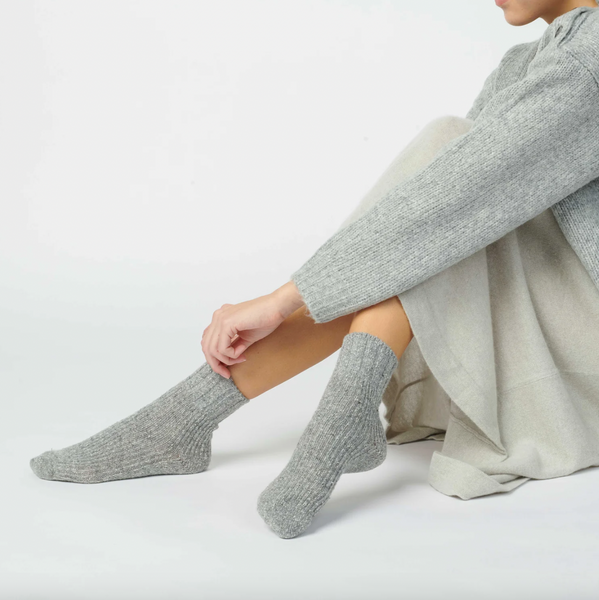 Hooray Sock Co - Jumper Wool Sock in Light Grey