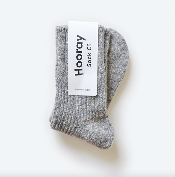 Hooray Sock Co - Jumper Wool Sock in Light Grey