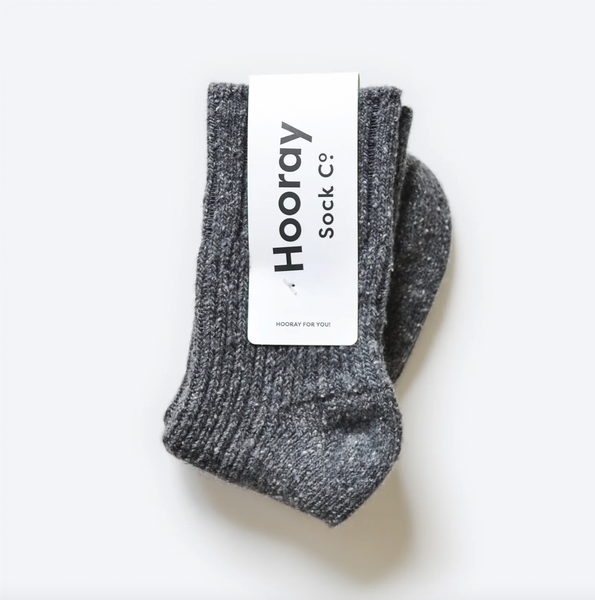 Hooray Sock Co - Jumper Wool Sock in Dark Grey