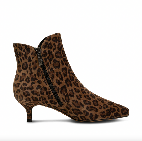 Shoe the Bear -  Low Heeled Boots in Leopard Suede