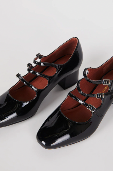 Intentionally Blank - Mary Jane with Block Heel in Black Patent Leather