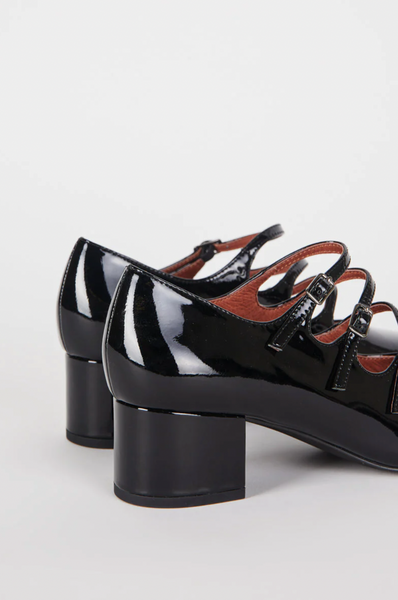Intentionally Blank - Mary Jane with Block Heel in Black Patent Leather