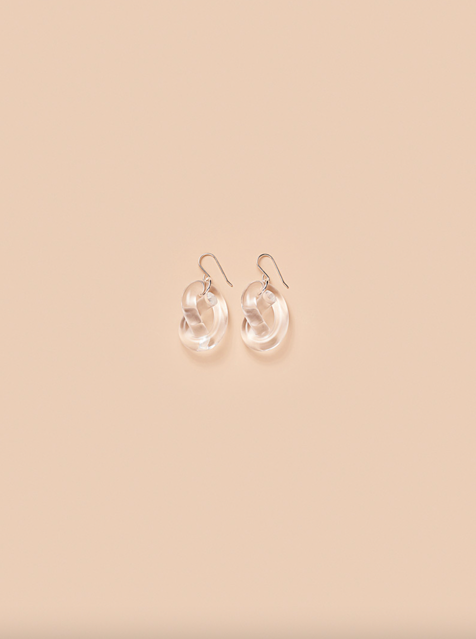 Corey Moranis - Knot Earrings in Clear Lucite
