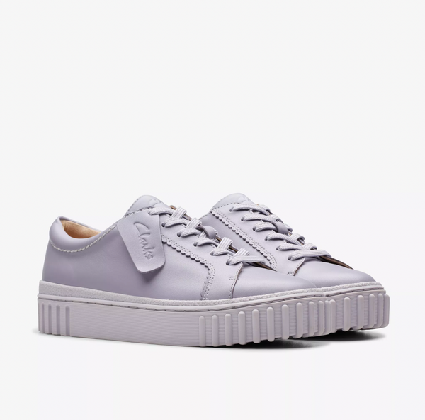 Clarks - Chunky Leather Sneaker in Lilac