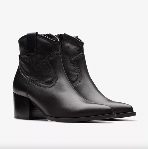 Clarks - Western Boot in Black Leather