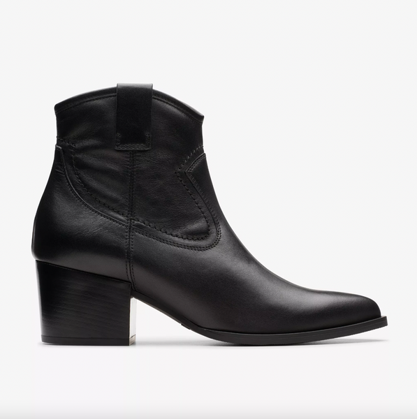 Clarks - Western Boot in Black Leather