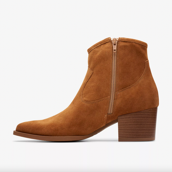 Clarks - Western Boot in Tan Suede