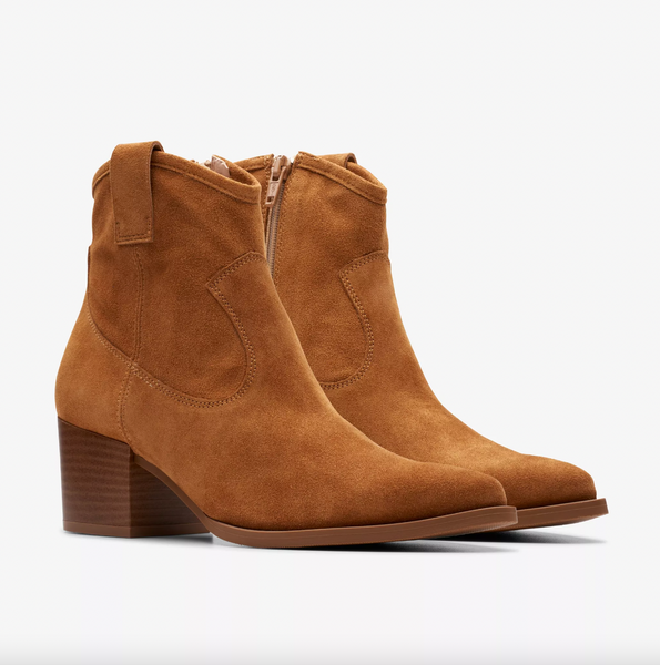 Clarks - Western Boot in Tan Suede