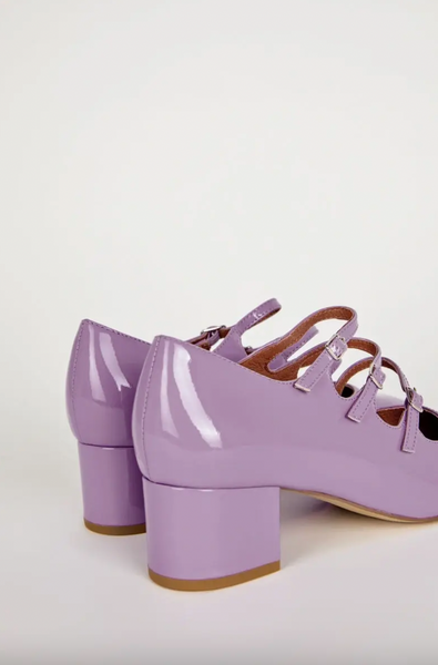 Intentionally Blank - Heeled Mary Jane in Lavender Patent Leather