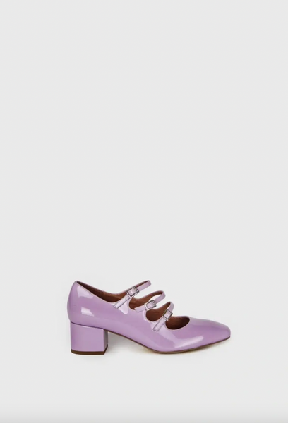 Intentionally Blank - Heeled Mary Jane in Lavender Patent Leather