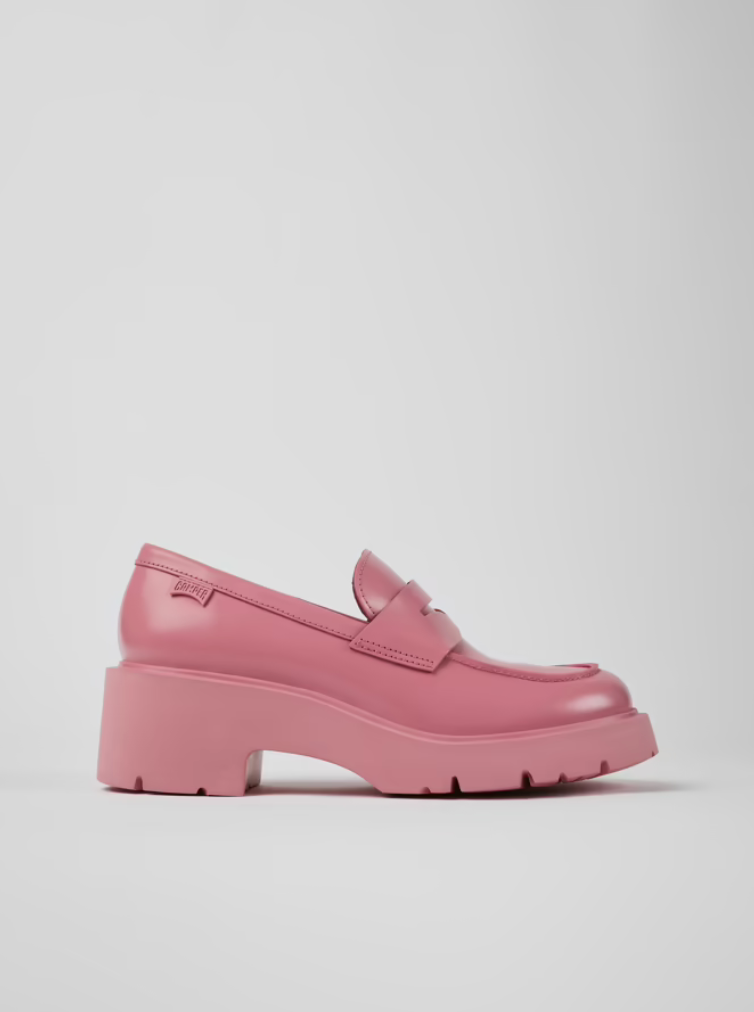 Camper - Chunky Leather Loafer in Pink