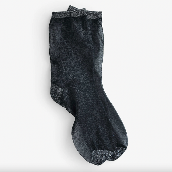 Hooray Sock Co - Sheer Shimmer Socks in Black