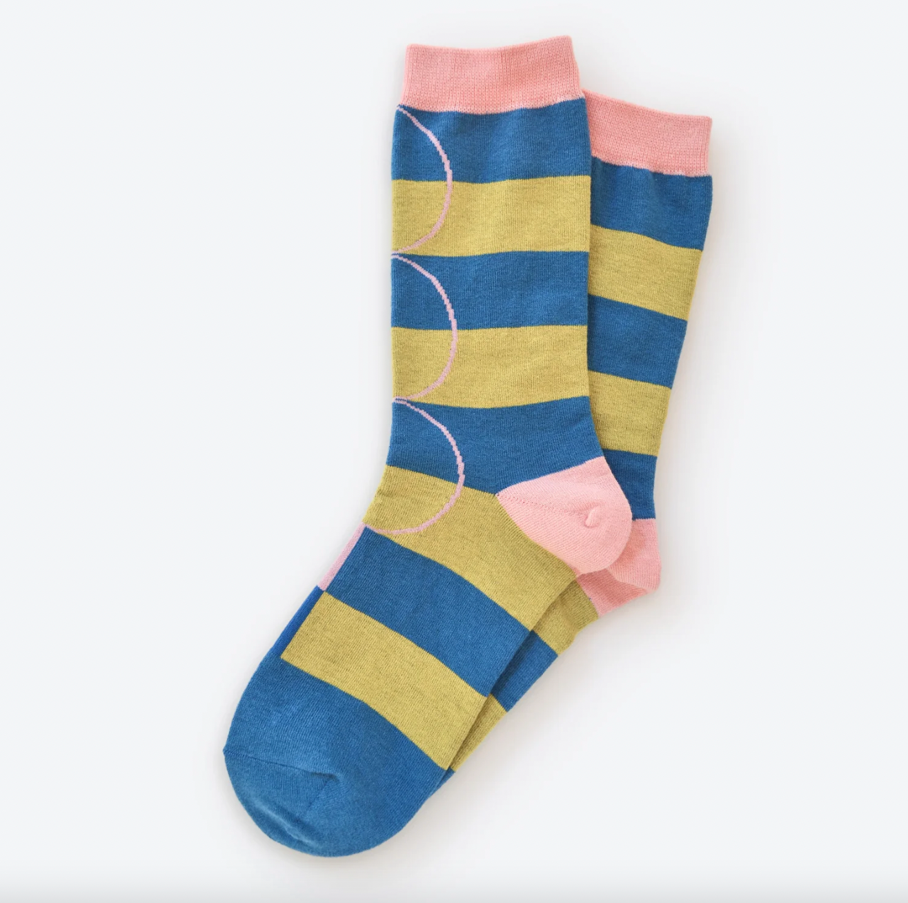 Hooray Sock Co - Dijon & Blue Stripe Socks (Small/Medium)