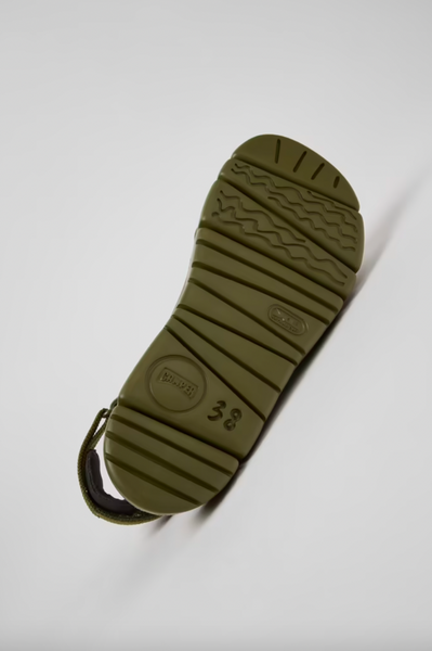 Camper - Cross-Strap Sandal in Green Leather