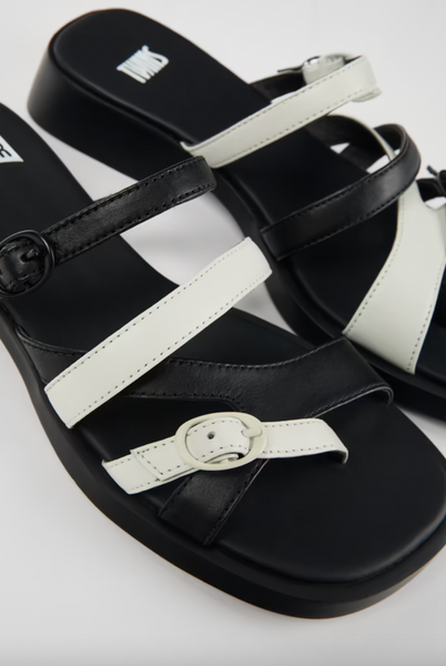 Camper - Black & White Leather Sandal