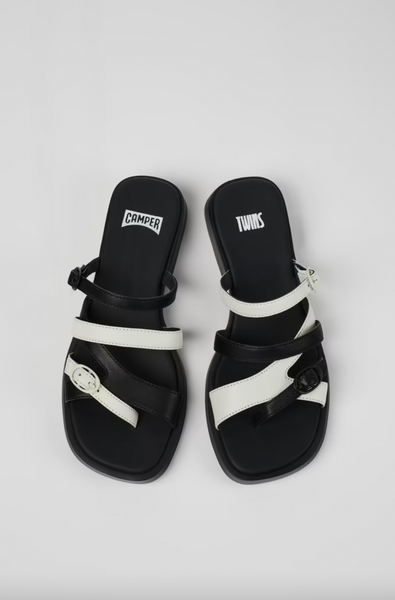 Camper - Black & White Leather Sandal