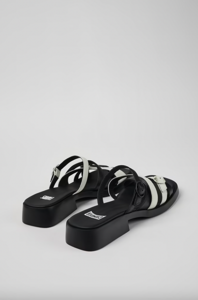 Camper - Black & White Leather Sandal