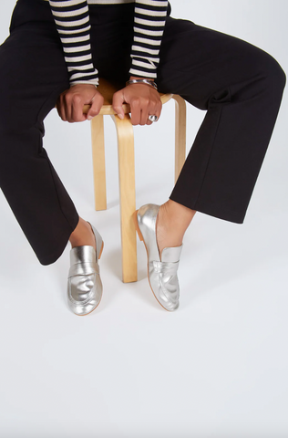 Intentionally Blank - Leather Loafer in Silver