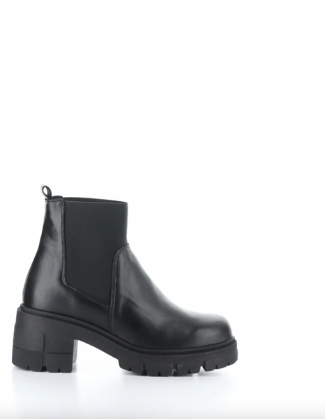 Bos & Co - Short Waterproof Pull-On Ankle Boot in Black Leather