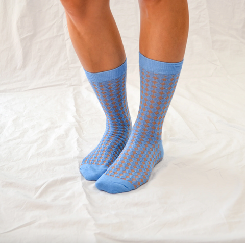 Hooray Sock Co - Textured Socks in Blue