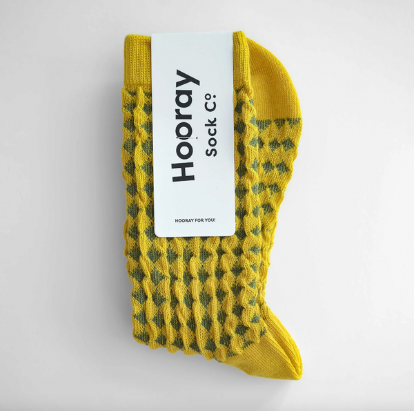 Hooray Sock Co - Textured Socks in Mustard