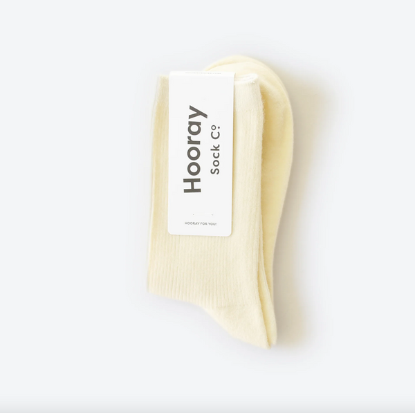 Hooray Sock Co - Everyday Wool Socks in Cream