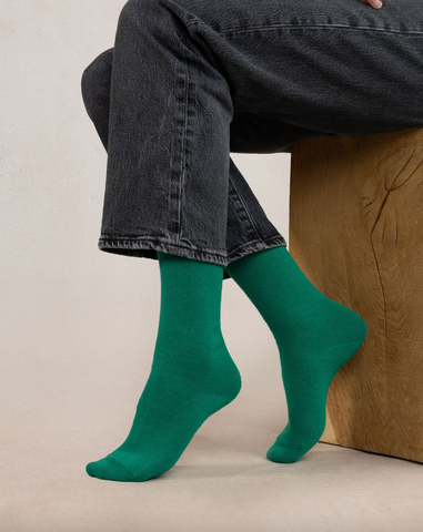 Bleuforet - Solid Cashmere Socks in Deep Green