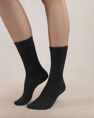 Bleuforet - Solid Cashmere Socks in Black