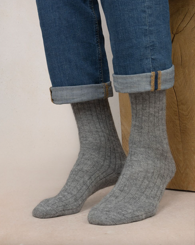 Bleuforet - Alpaca Wool Socks in Grey