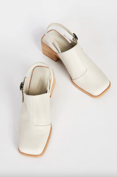 Intentionally Blank - Slingback Mule in Cream Leather