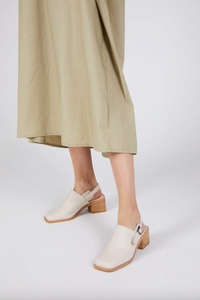 Intentionally Blank - Slingback Mule in Cream Leather