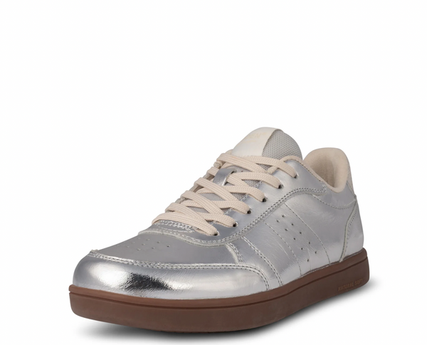 Woden - Leather Sneaker in Silver