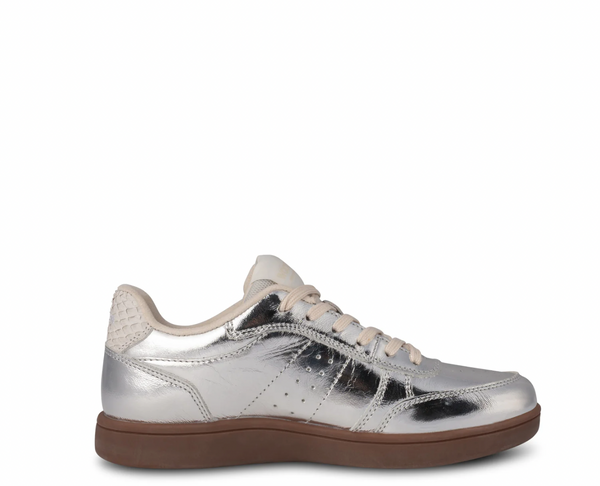 Woden - Leather Sneaker in Silver