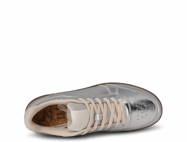 Woden - Leather Sneaker in Silver