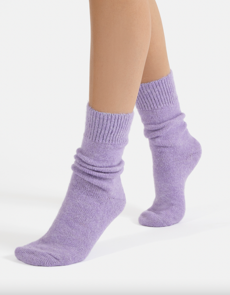 Cette - Alpaca Wool Socks in Mulberry