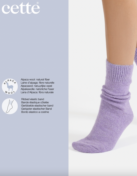 Cette - Alpaca Wool Socks in Mulberry