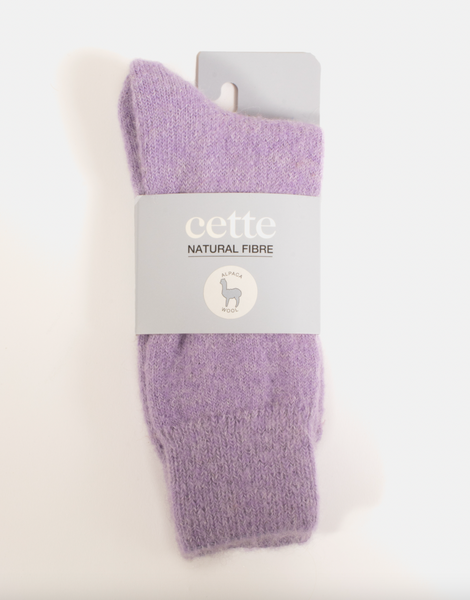 Cette - Alpaca Wool Socks in Mulberry