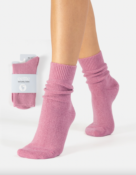 Cette - Cozy Cashmere & Merino Socks in Pink