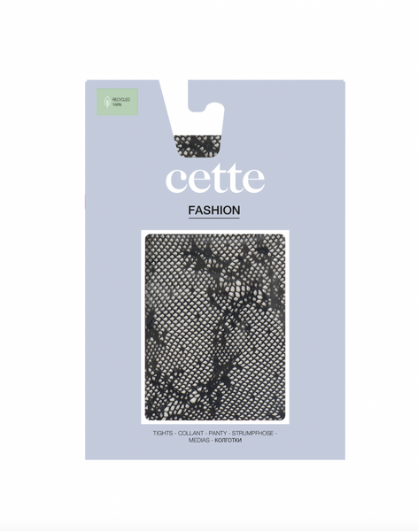 Cette - Black Floral Fishnet Tights